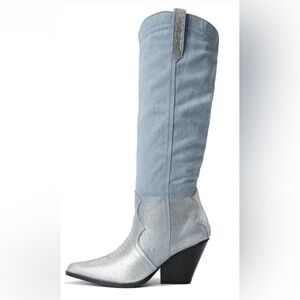 Cape Robbin Silver and denim Heeled Boots